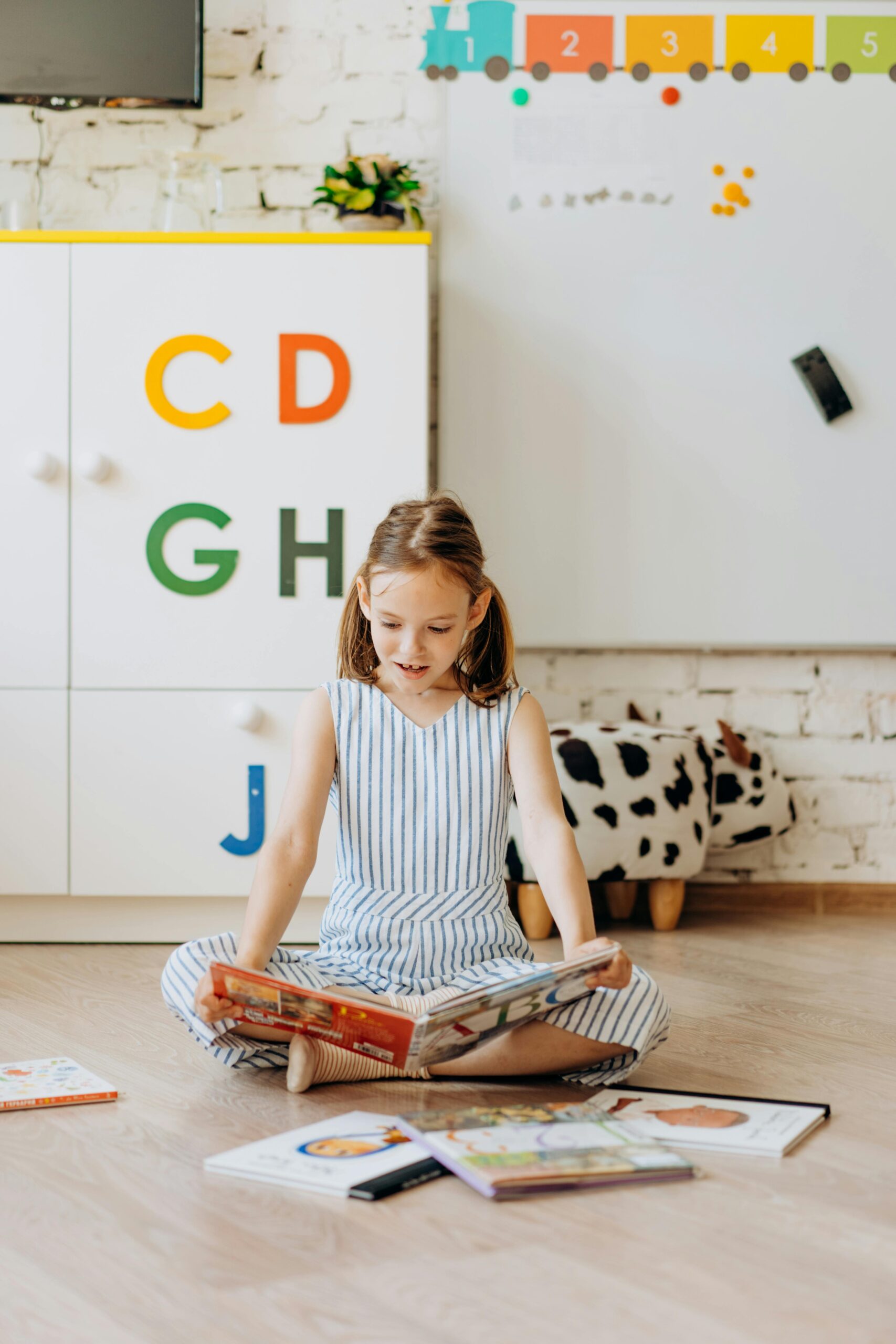 Girl enjoying reading book
